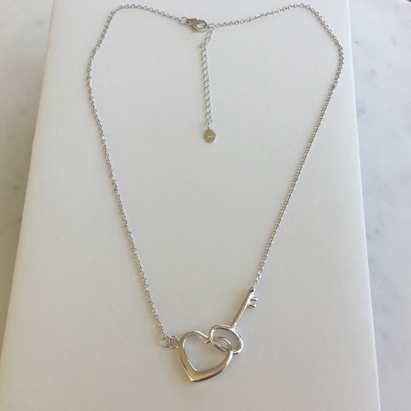 Sale $28! Sterling Silver Floating Heart & Key Necklace - Picture 14 of 15